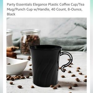 Party Essentials Elegance Plastic Coffee Cup/Tea Mug/Punch Cup w/Handle 95 Count